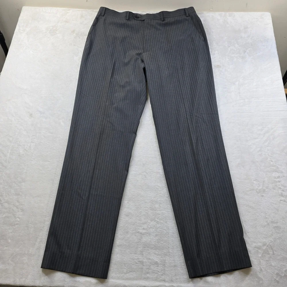 Michael Kors Suit Mens 42R 2‎ Piece Pants 38x34 Grey Pinstripe Business Work
